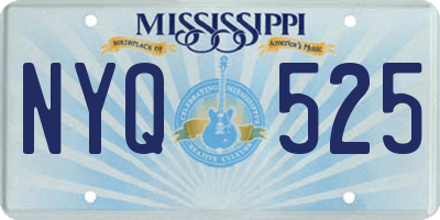 MS license plate NYQ525