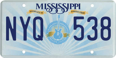 MS license plate NYQ538