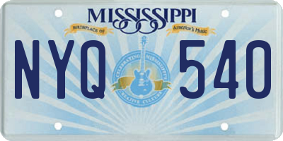 MS license plate NYQ540