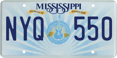 MS license plate NYQ550
