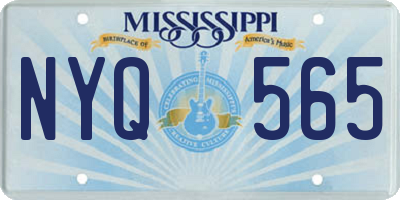 MS license plate NYQ565