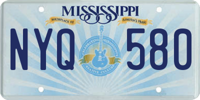 MS license plate NYQ580