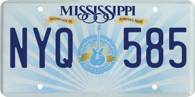 MS license plate NYQ585