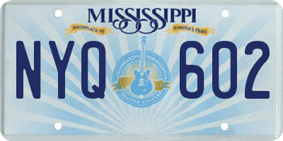 MS license plate NYQ602