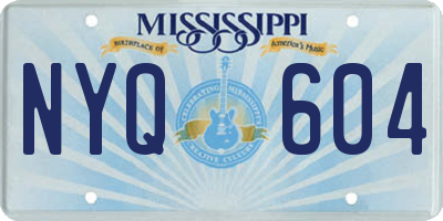 MS license plate NYQ604