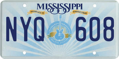 MS license plate NYQ608