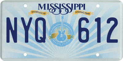 MS license plate NYQ612