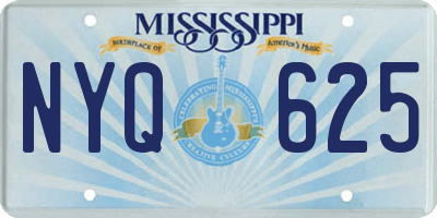 MS license plate NYQ625