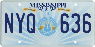 MS license plate NYQ636