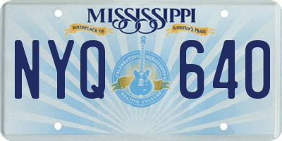MS license plate NYQ640