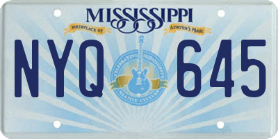 MS license plate NYQ645