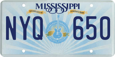 MS license plate NYQ650