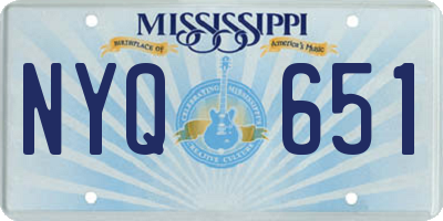 MS license plate NYQ651