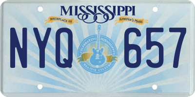 MS license plate NYQ657