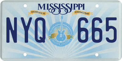 MS license plate NYQ665