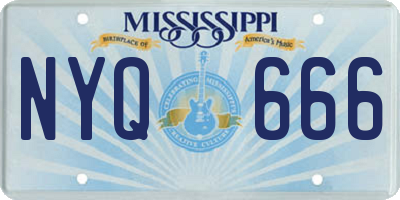 MS license plate NYQ666