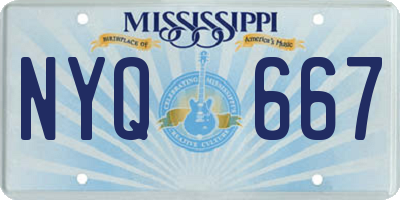 MS license plate NYQ667
