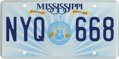 MS license plate NYQ668