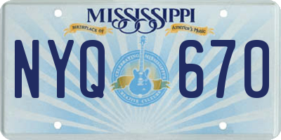 MS license plate NYQ670