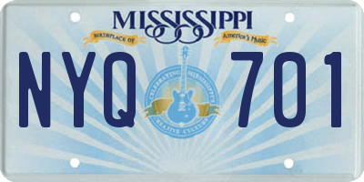 MS license plate NYQ701