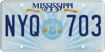 MS license plate NYQ703