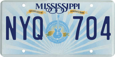 MS license plate NYQ704