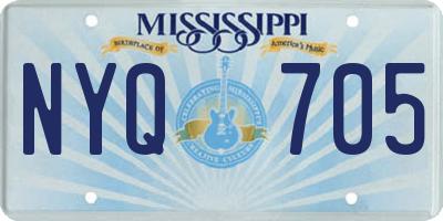 MS license plate NYQ705