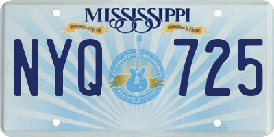 MS license plate NYQ725