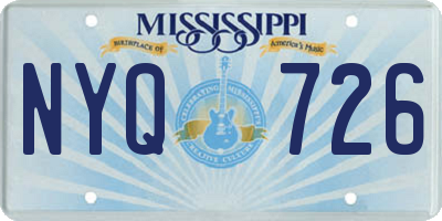 MS license plate NYQ726
