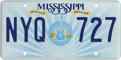 MS license plate NYQ727