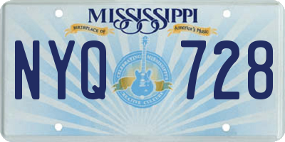 MS license plate NYQ728