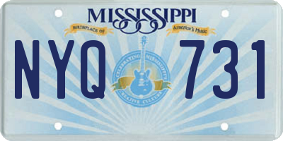 MS license plate NYQ731