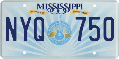 MS license plate NYQ750