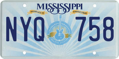 MS license plate NYQ758