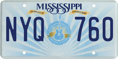 MS license plate NYQ760