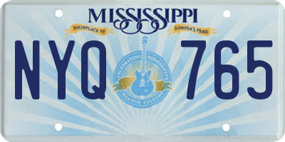 MS license plate NYQ765