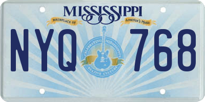 MS license plate NYQ768