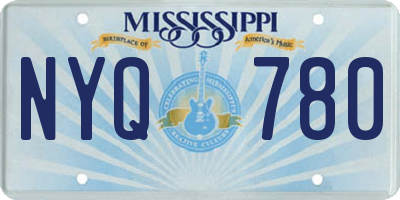 MS license plate NYQ780