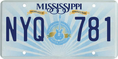 MS license plate NYQ781