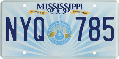 MS license plate NYQ785