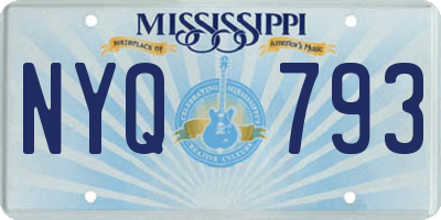 MS license plate NYQ793
