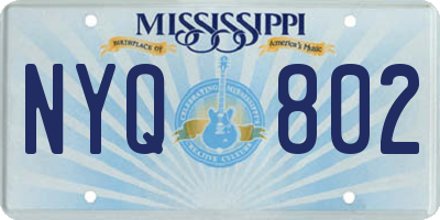 MS license plate NYQ802