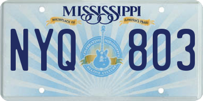 MS license plate NYQ803