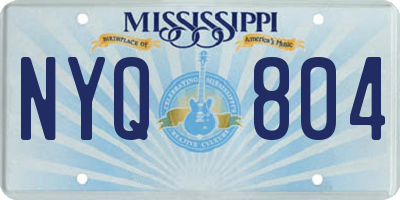 MS license plate NYQ804