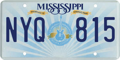 MS license plate NYQ815