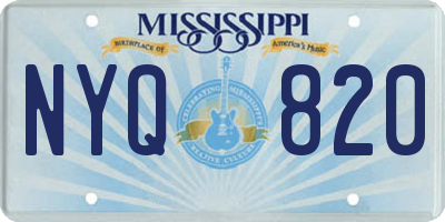 MS license plate NYQ820