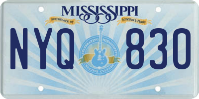 MS license plate NYQ830