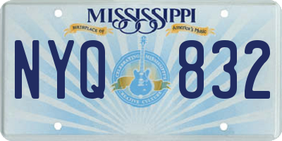 MS license plate NYQ832