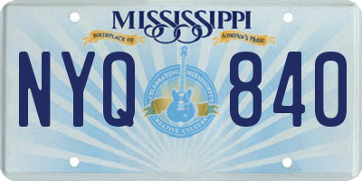 MS license plate NYQ840