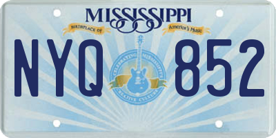 MS license plate NYQ852
